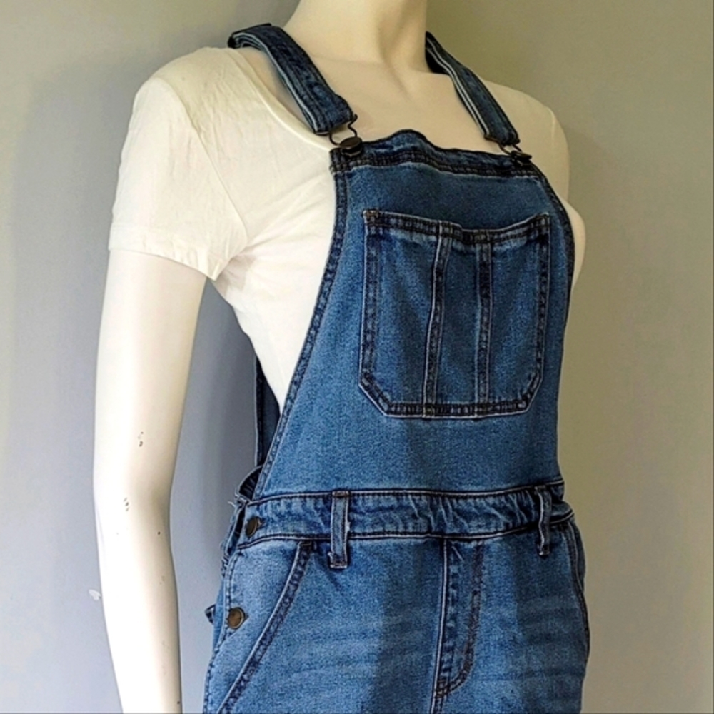 Refuge Distressed Long Overalls Size S